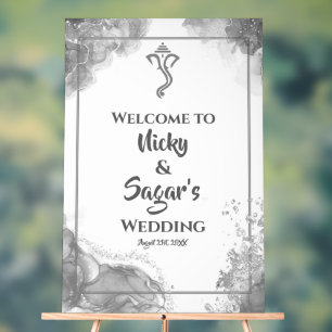 Indian Hindu Wedding Welcome Acrylic Signs Acrylschild