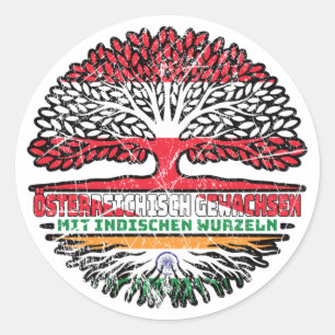 Indian Indisch Österreichisch Baum Runder Aufkleber