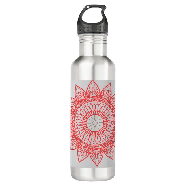 Indian-inspired design with mandalas edelstahlflasche (Vorderseite)