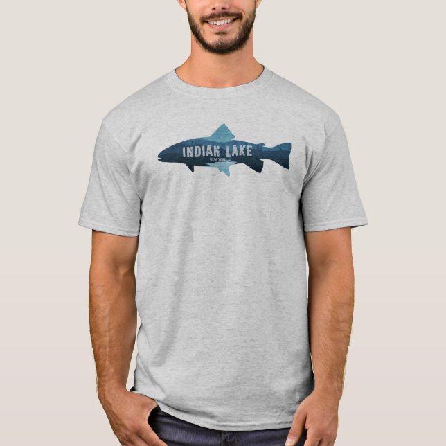 Indian Lake New York Fish T-Shirt (Vorderseite)