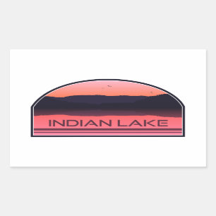 Indian Lake New York Red Sunrise Rechteckiger Aufkleber
