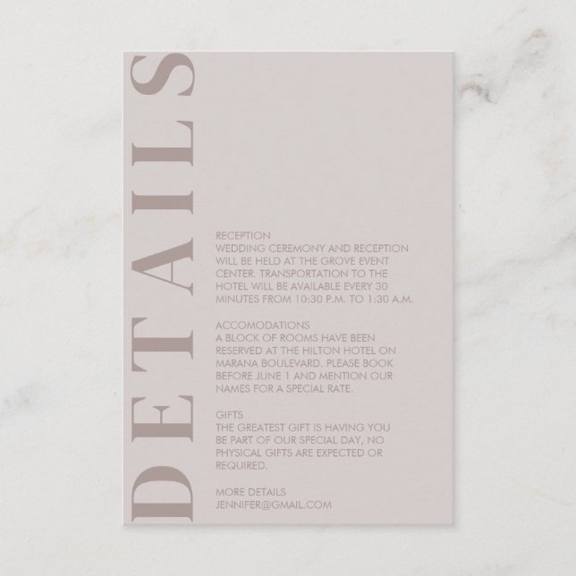 Indian Light Gray Enclosure Card Begleitkarte (Vorderseite)