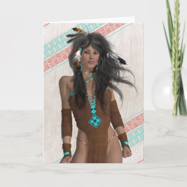 Indian Maiden Jeden Anlaß Card Einladung (Vorderseite)