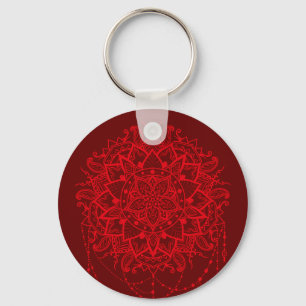 Indian Mandala burgundy art Schlüsselanhänger