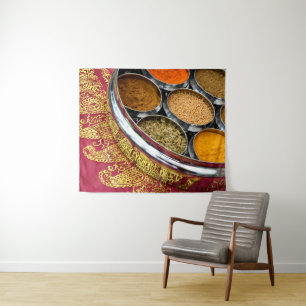 Indian Masala Dabba Gewürz-Bike Bar Settecentesimo Wandteppich