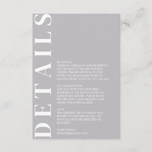 Indian Medium Grey Enclosure Card Begleitkarte (Vorderseite)