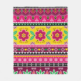 Indian or Pakistani truck art inspired seamless fo Fleecedecke