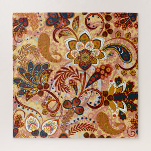 Indian Paisley: Blumenbraun Vintag