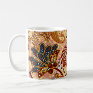 Indian Paisley: Blumenbraun Vintag Kaffeetasse
