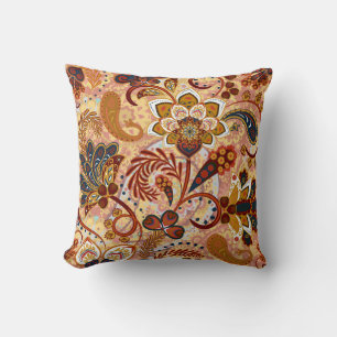 Indian Paisley: Blumenbraun Vintag Kissen