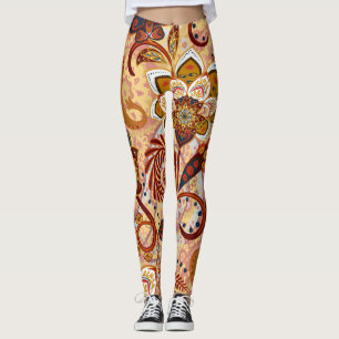 Indian Paisley: Blumenbraun Vintag Leggings