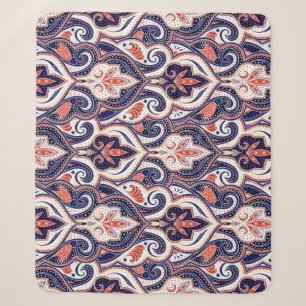 Indian Paisley: Blumenmedaille Nahtlos. Sherpadecke
