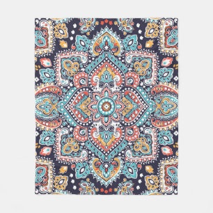 Indian Paisley: Ethnisches Mandala Muster Fleecedecke