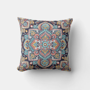 Indian Paisley: Ethnisches Mandala Muster Kissen