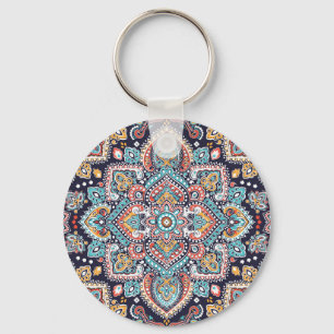 Indian Paisley: Ethnisches Mandala Muster Schlüsselanhänger