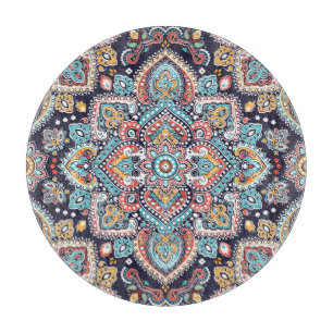 Indian Paisley: Ethnisches Mandala Muster Schneidebrett