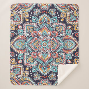 Indian Paisley: Ethnisches Mandala Muster Sherpadecke