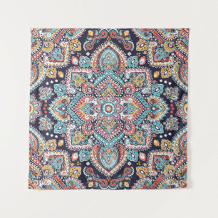 Indian Paisley: Ethnisches Mandala Muster Wandteppich