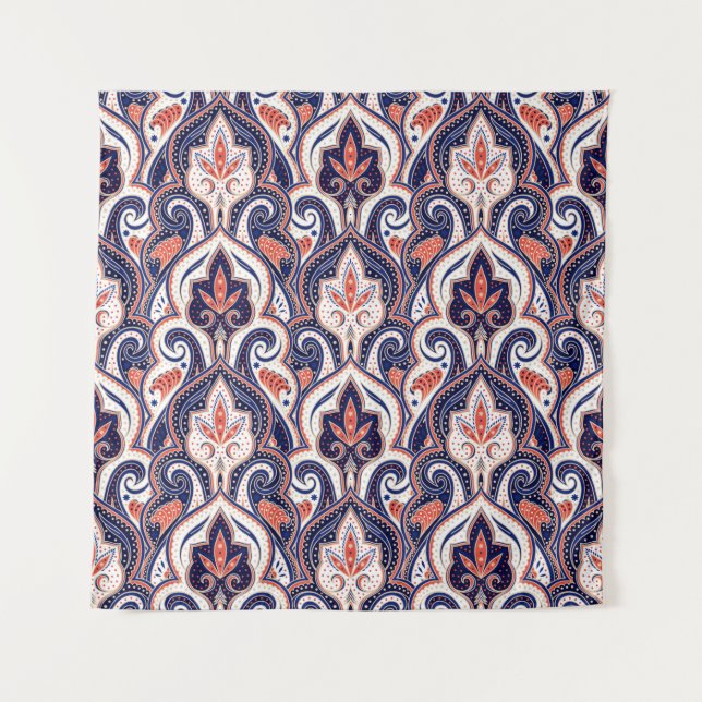 Indian paisley pattern seamless. Persian arabesque Wandteppich (Vorderseite)