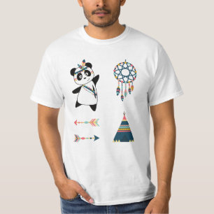 Indian Panda Bear Sticker Set Teepe T-Shirt