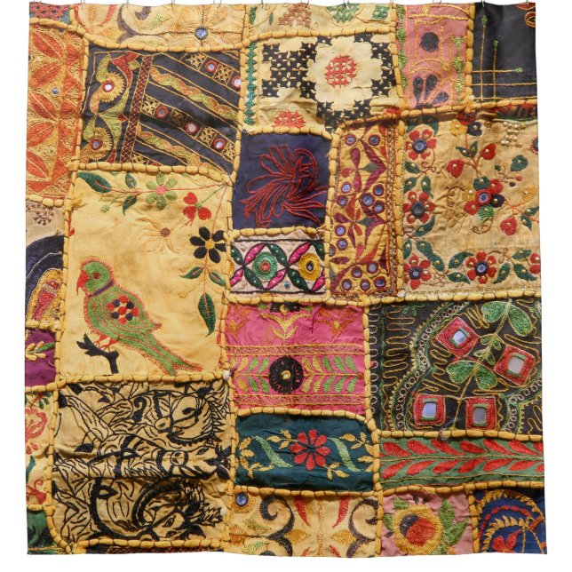 Indian Patchwork: Hampi Market Cloth. Duschvorhang (Vorderseite)