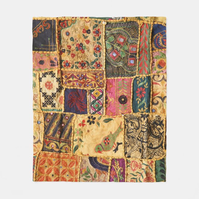 Indian Patchwork: Hampi Market Cloth. Fleecedecke (Vorderseite)