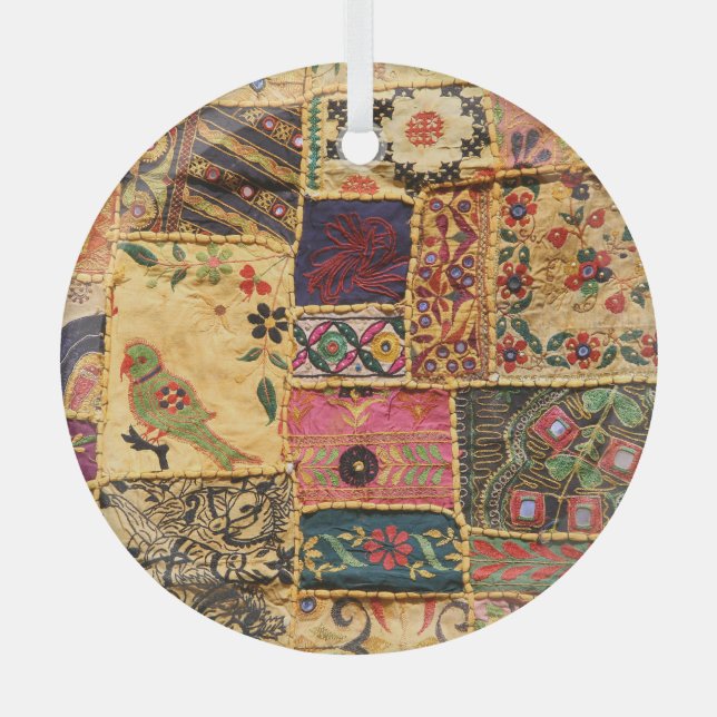 Indian Patchwork: Hampi Market Cloth. Ornament Aus Glas (Vorderseite)