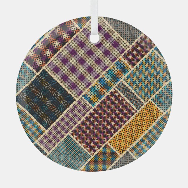 Indian Patchwork: Texturierte Leinwand Imitation. Ornament Aus Glas (Vorderseite)