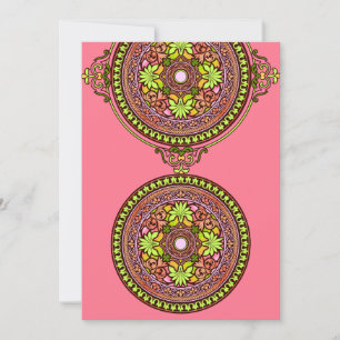 Indian Pink Disks Hochzeitseinladung Einladung