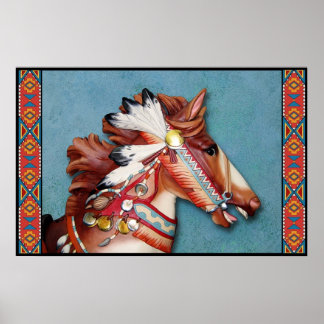 Indian Pony Head Print Poster
