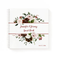Indian Red Ivory Forest Green Boho Gästebuch