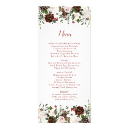 Indian Red Ivory Forest Green Floral Mariage Menu