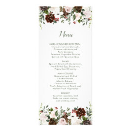 Indian Red Ivory Forest Green Floral Mariage Menu