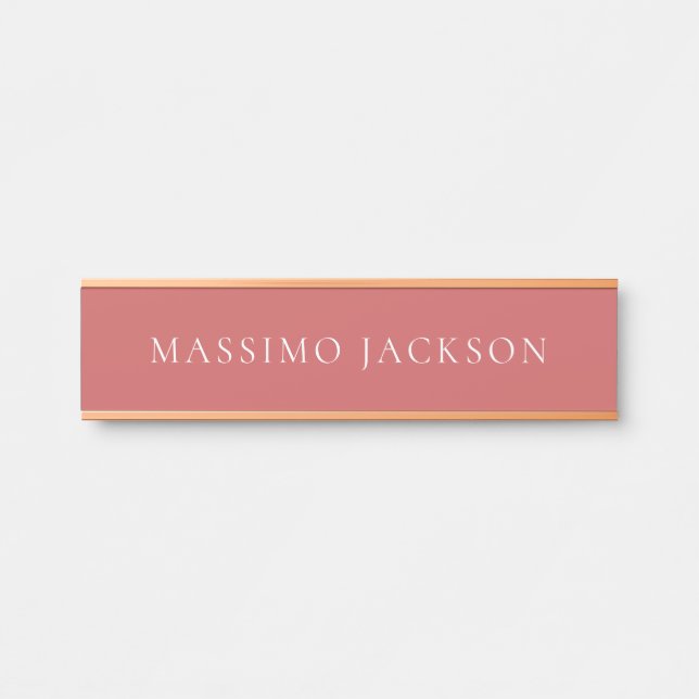 Indian Red Minimalist Plain Modern Aesthetic Look Türschild (Vorderseite )