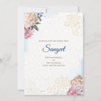 Indian Sangeet Einladung & indische Hochzeitkarten