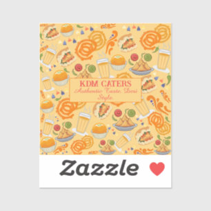 Indian Street Food Pattern farbenfrohe festliche C Aufkleber
