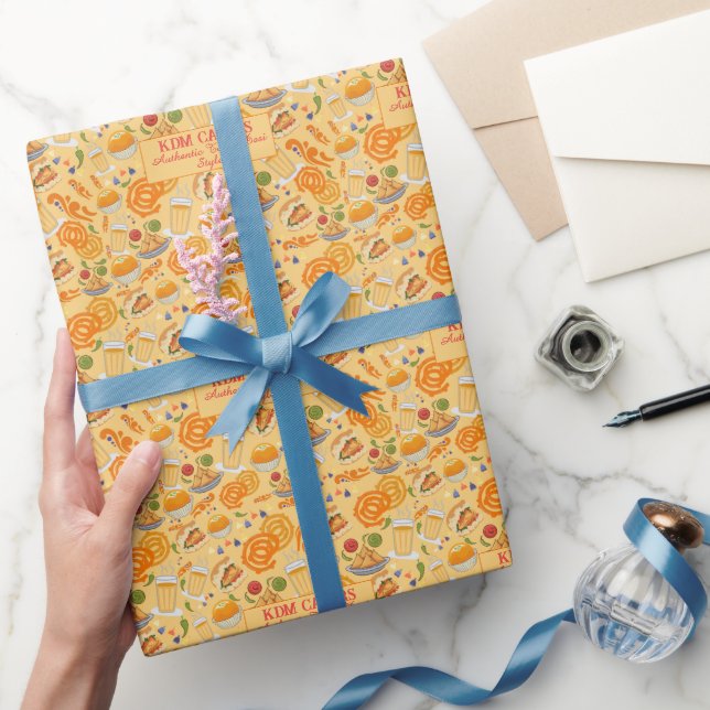Indian Street Food Pattern farbenfrohe festliche C Geschenkpapier (Schenken)