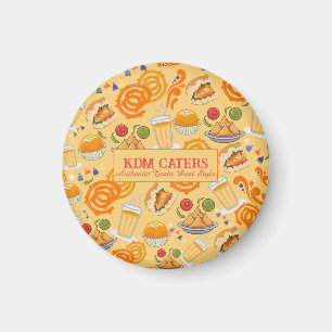 Indian Street Food Pattern farbenfrohe festliche C Magnet