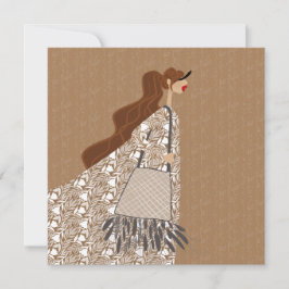 Indian Summer Look Fashion Illustration Card Einladung