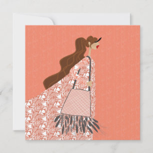 Indian Summer Look Fashion Illustration Card Einladung
