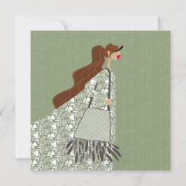 Indian Summer Look Fashion Illustration Card Einladung