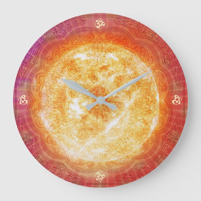 Indian Sun - Wall Clock Große Wanduhr (Vorderseite)