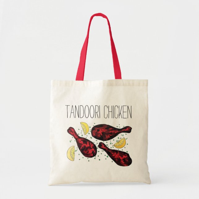 Indian Tandoori Chicken Food Illustration Art Tragetasche (Vorne)