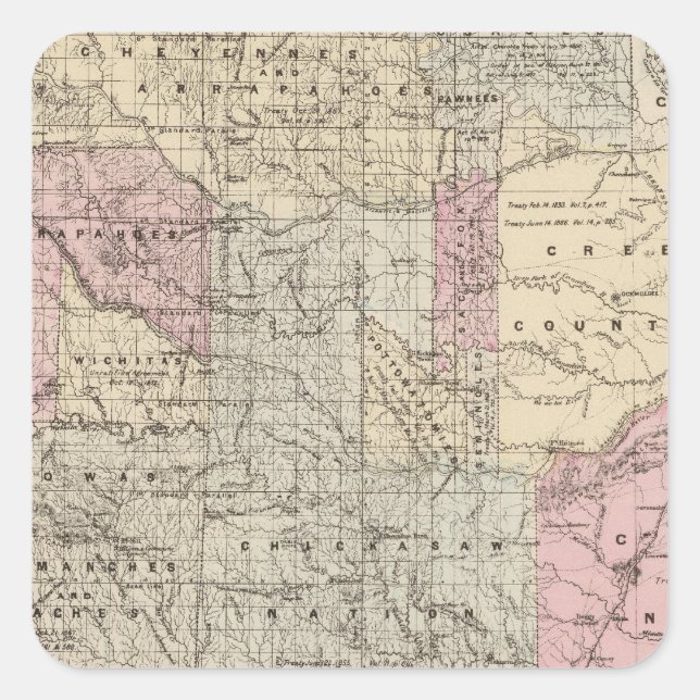 Indian Terr Quadratischer Aufkleber (Vorderseite)