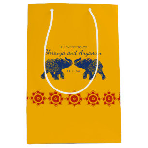 Indian Themed Elefanten bei Royal Blue Wedding Mittlere Geschenktüte