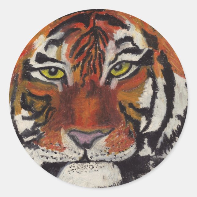 INDIAN TIGER-Aufkleber Runder Aufkleber (Vorderseite)