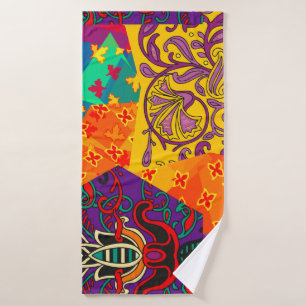 Indian Turkish Festive Patchwork Mandala Badehandtuch