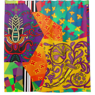 Indian Turkish Festive Patchwork Mandala Duschvorhang