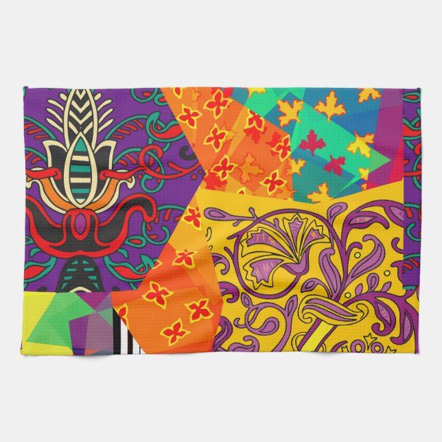 Indian Turkish Festive Patchwork Mandala Geschirrtuch (Horizontal)