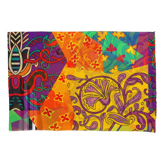 Indian Turkish Festive Patchwork Mandala Kissenbezug (Vorderseite)